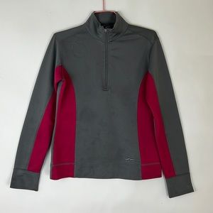GoLite pullover Sweatshirt jacket with 1/2 zip in gray and maroon XS